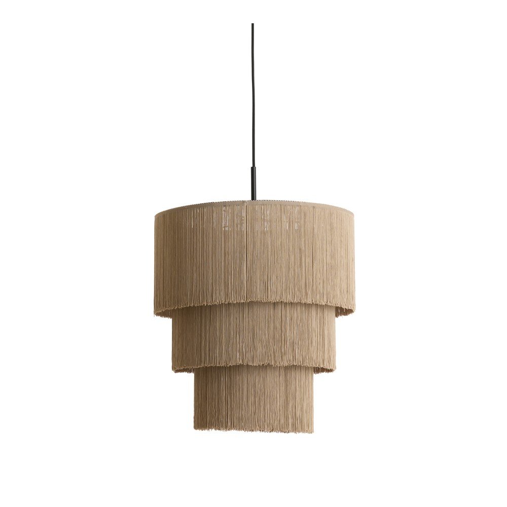 Szürkésbarna függőlámpa textil búrával ø 10 cm Malaika – Light & Living