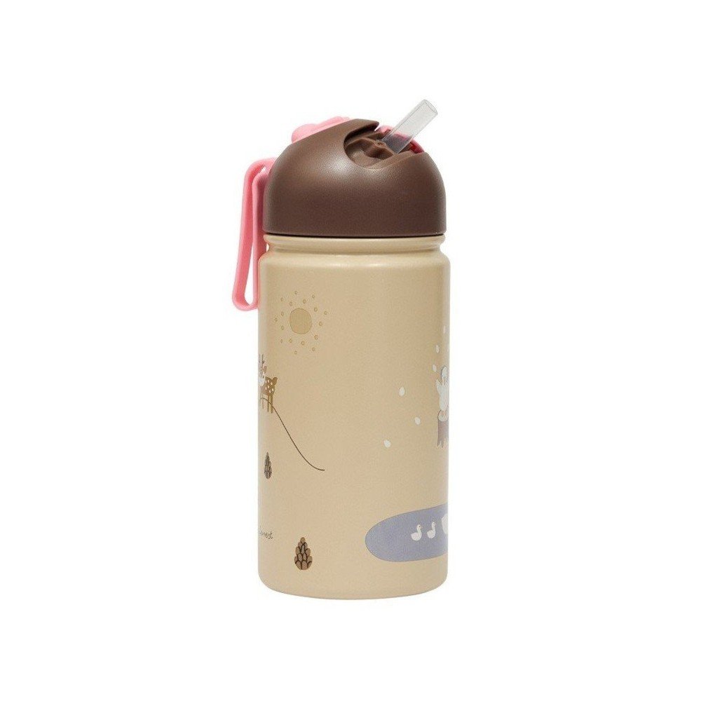 Világosbarna alumínium gyerek ivópalack 360 ml Friends in the Forest – OYOY Mini