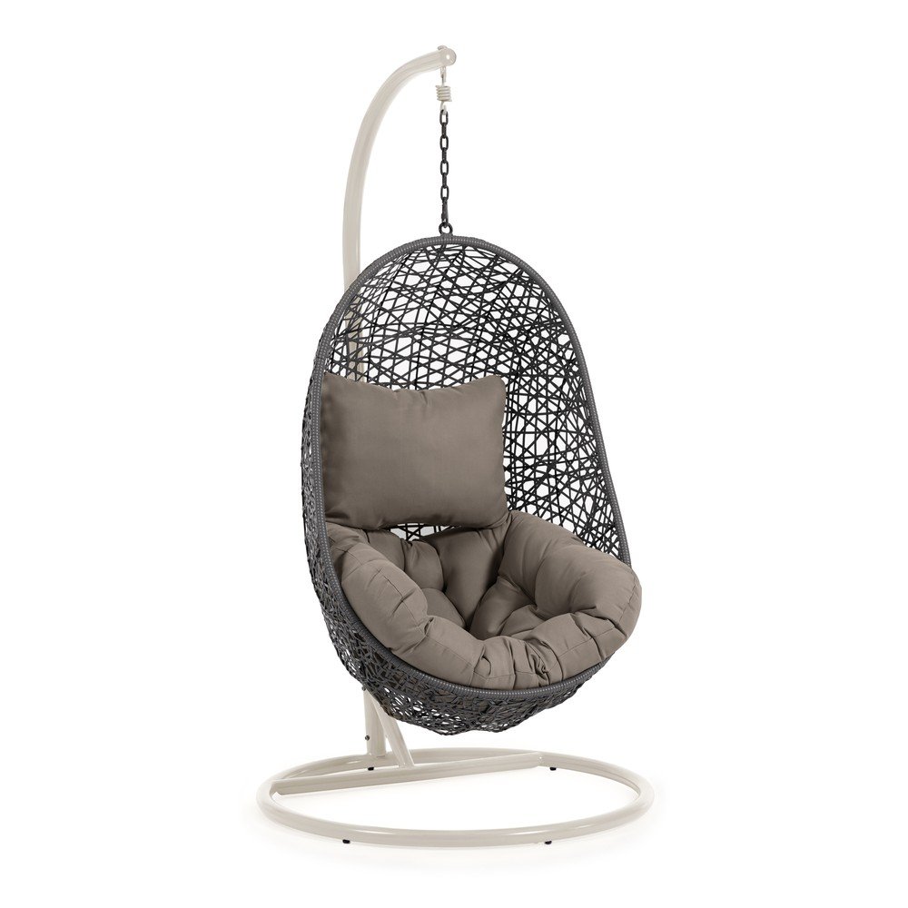 Világosszürke-sötétszürke rattan kerti függőfotel Florina – Kave Home