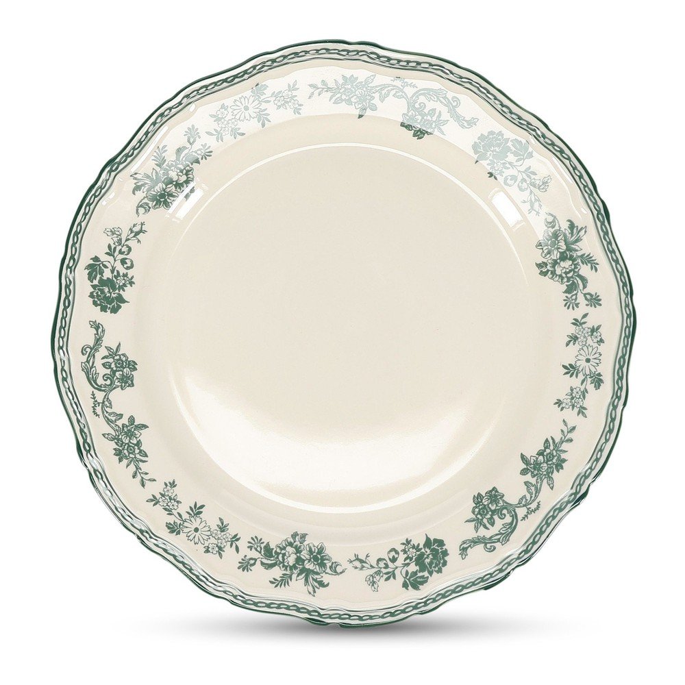Zöld-elefántcsont színű porcelán tányér ø 27 cm Cyril – S|P Collection