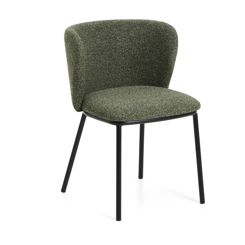 Zöld kárpitozott étkezőfotel Ciselia – Kave Home