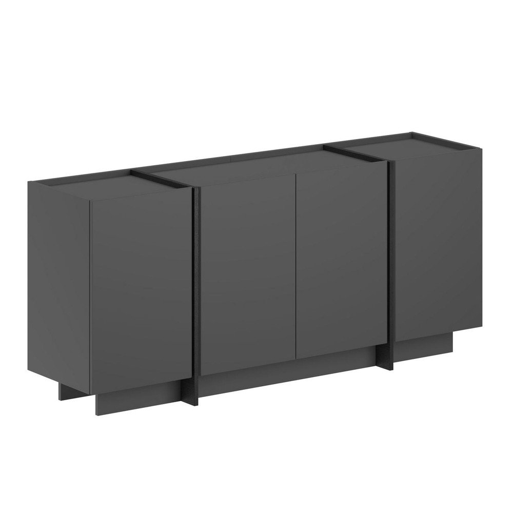 Antracitszürke komód kábellyukkal 180x80x45 cm Dorma – Kalune Design