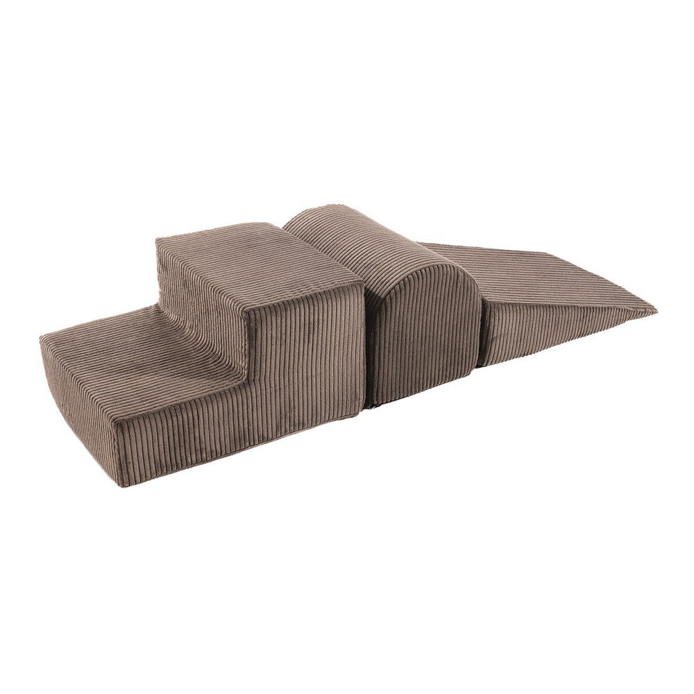 Barna kordbársony habszivacs játszótér 3 db-os magasság 30 cm 45x143 cm – Meowbaby