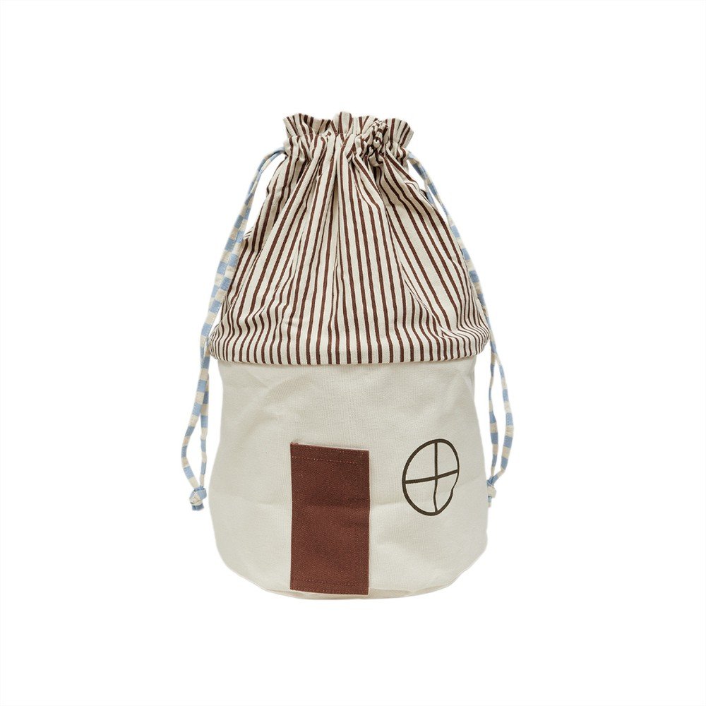 Barna-krémszínű textil játéktároló kosár ø 34x52 cm Koya – OYOY Mini