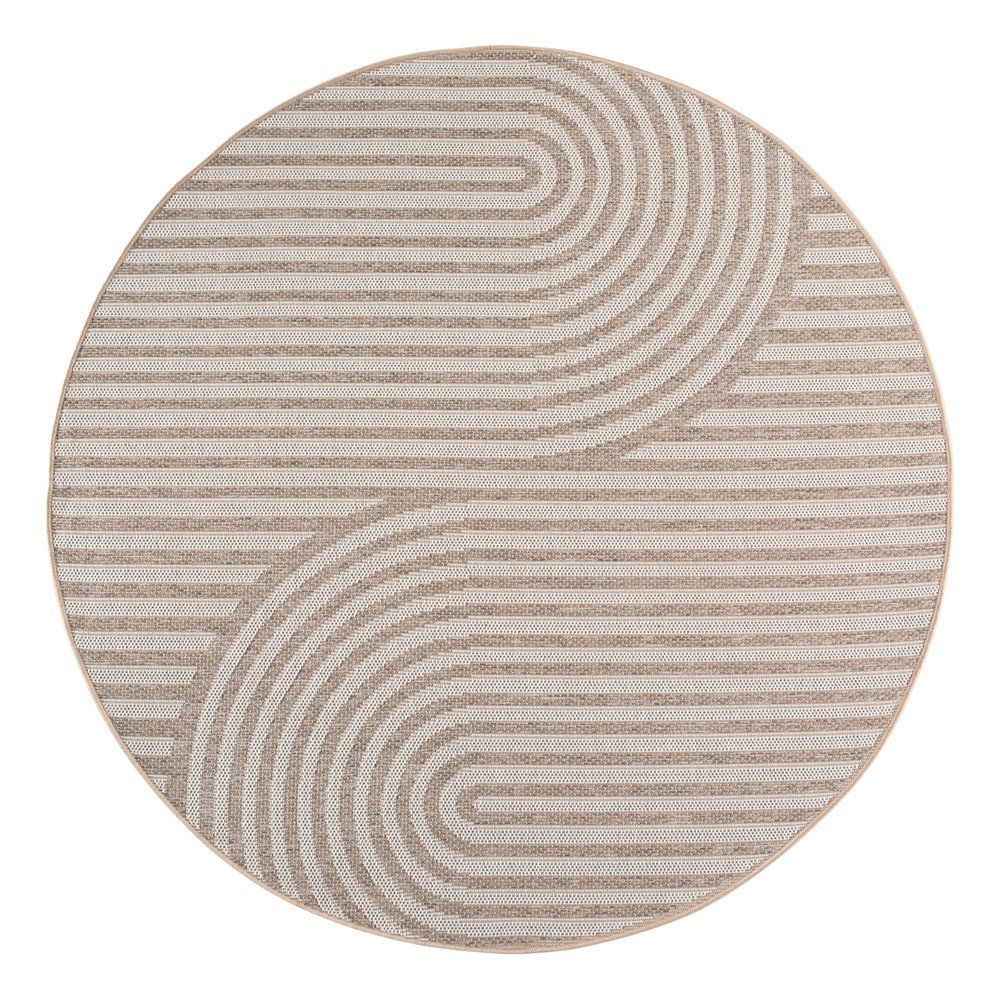 Bézs kerek kültéri-beltéri szőnyeg ø 120 cm Desert 1301 – Ayyildiz Carpets