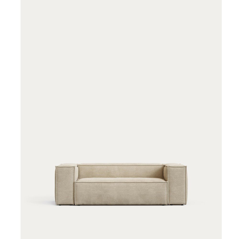 Bézs kordbársony kanapé 210 cm Blok – Kave Home