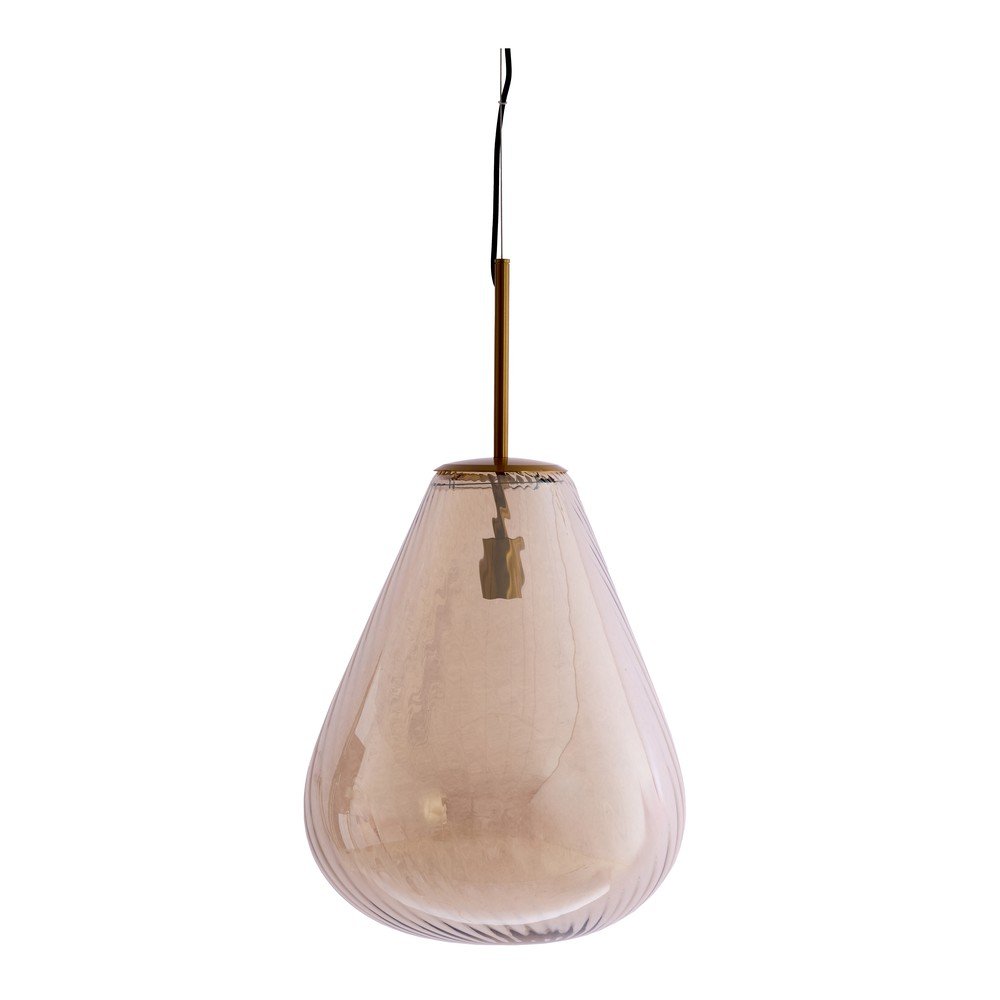 Borostyán színű függőlámpa üveg búrával Leona – Light & Living