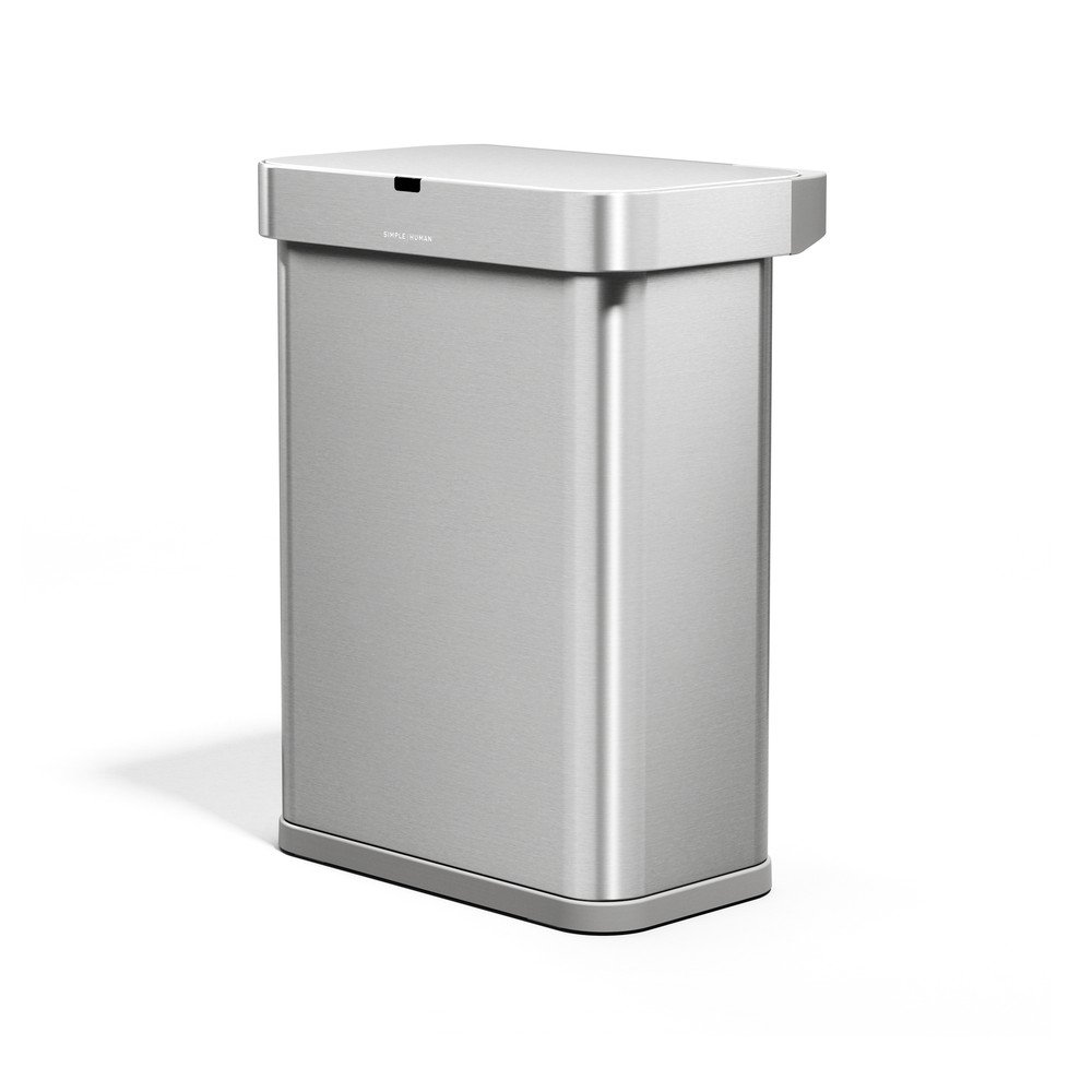 Ezüstszínű acél érintésmentes szemetes 58 l Sensor – simplehuman