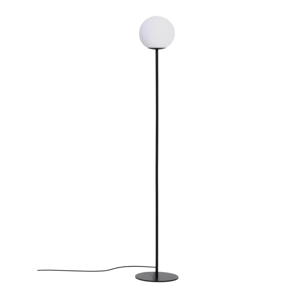 Fehér-fekete állólámpa üveg búrával (magasság 155 cm) Brisia – Kave Home