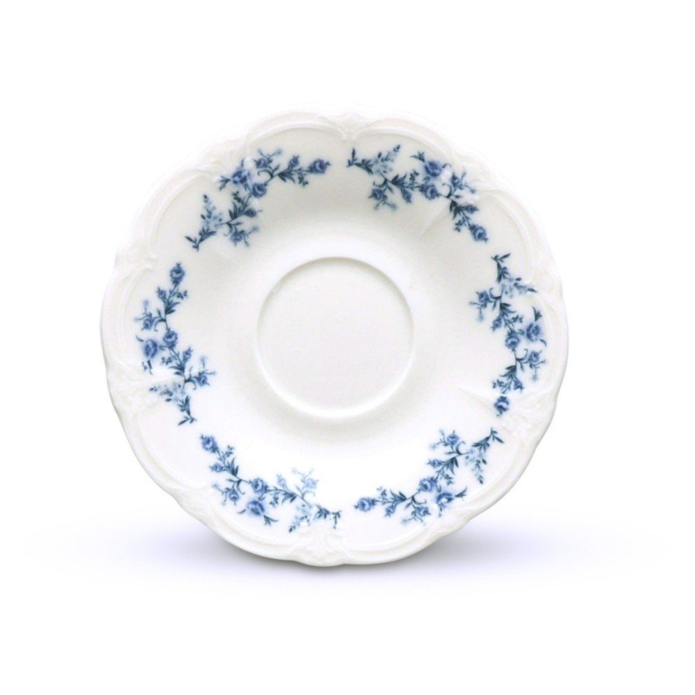 Fehér-kék porcelán csészealj ø 12 cm Retro – BonBistro