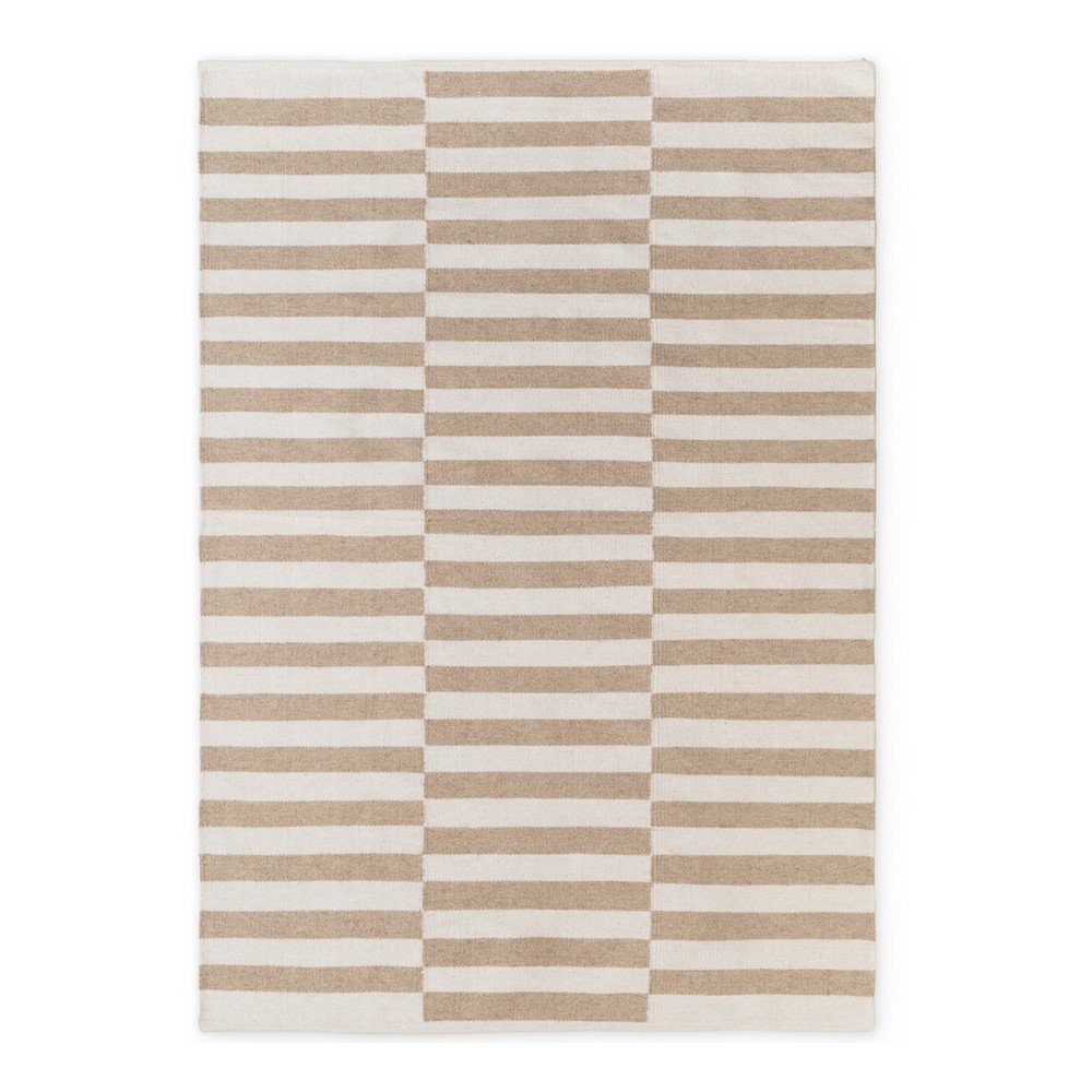 Fehér-világosbarna kétoldalas-kézi szövésű gyapjú szőnyeg 160x230 cm Vika – Hanse Home