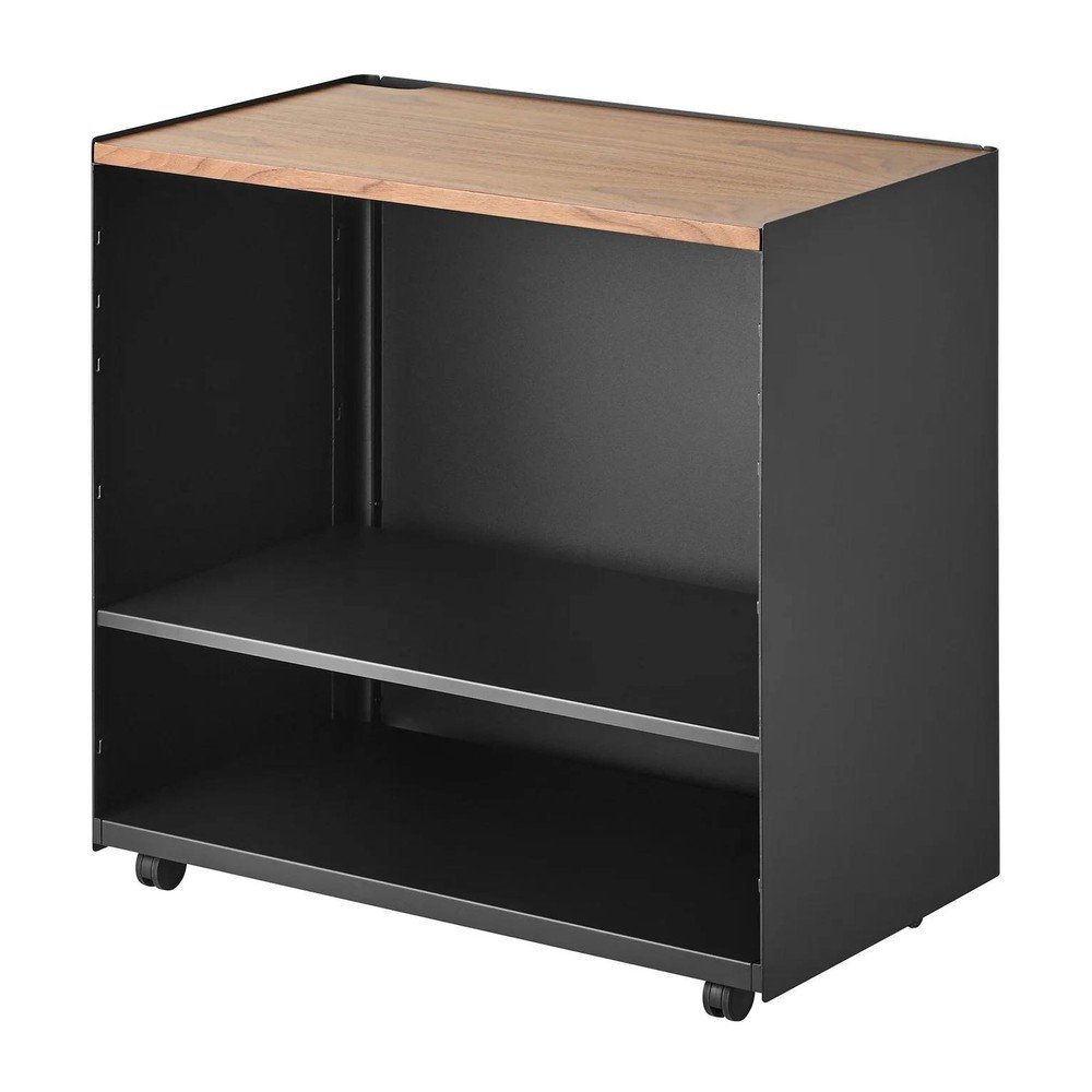 Fekete fém gurulós polcos állvány 60x59x35 cm Tower – YAMAZAKI