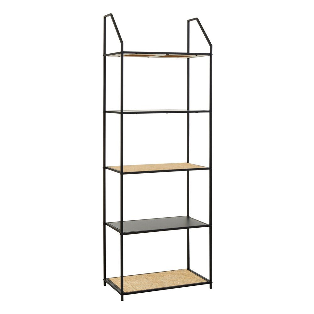 Fekete-natúr színű fém polcos állvány 61x179x34 cm Depok – Premier Housewares