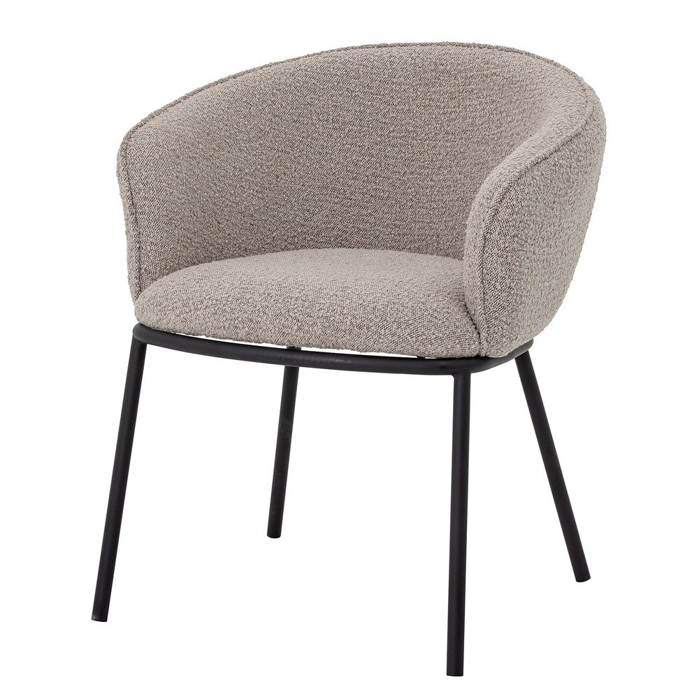 Fekete-világosszürke textil karfás étkezőfotel Cortone – Bloomingville