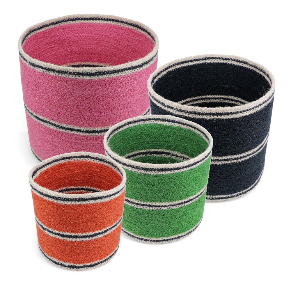 Juta tárolókosár szett 4 db-os ø 27x26 cm – Rex London