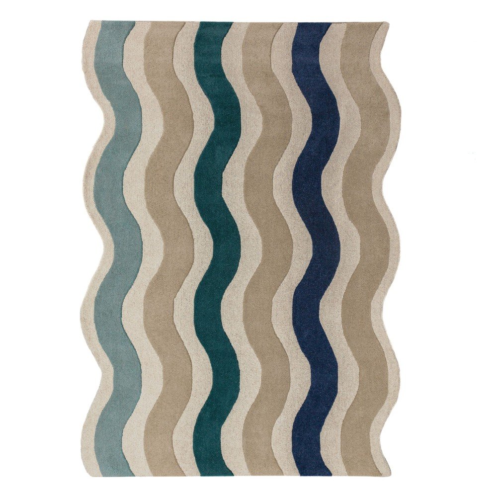 Kék kézi szövésű gyapjú szőnyeg 140x200 cm Cascade Wool – Flair Rugs