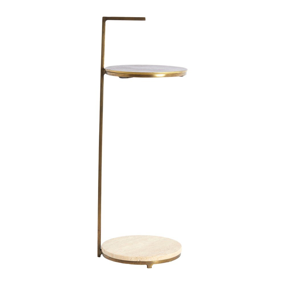 Kerek tárolóasztal kő asztallappal ø 26 cm Leda – Light & Living