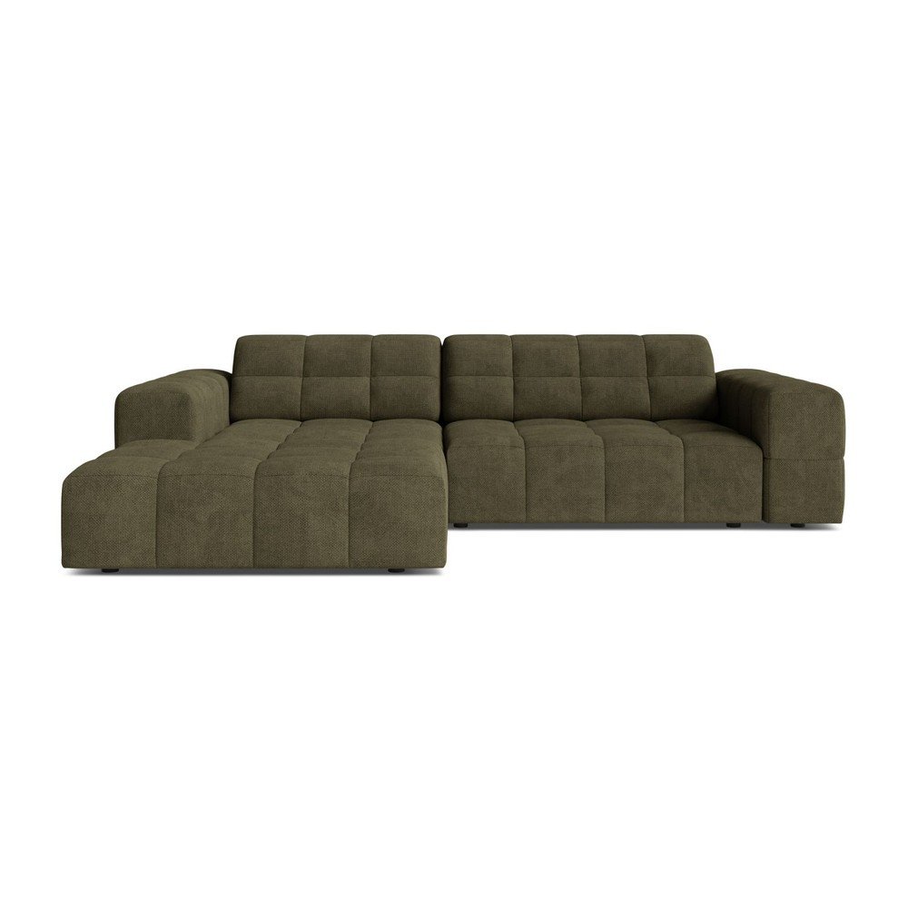 Khaki zsenília sarokkanapé (bal oldali-heverő résszel) Chicago – Cosmopolitan Design