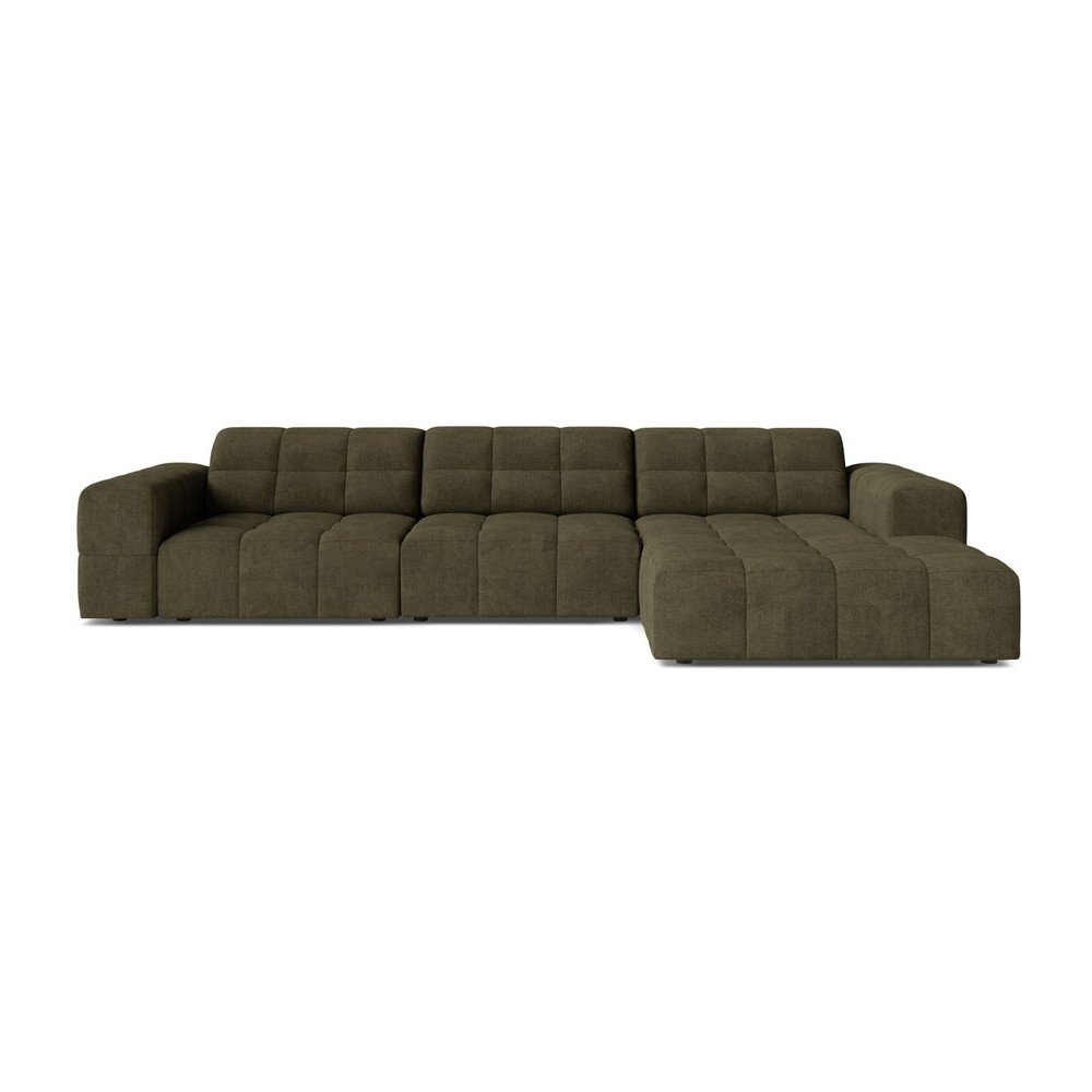 Khaki zsenília sarokkanapé (jobb oldali-heverő résszel) Chicago – Cosmopolitan Design