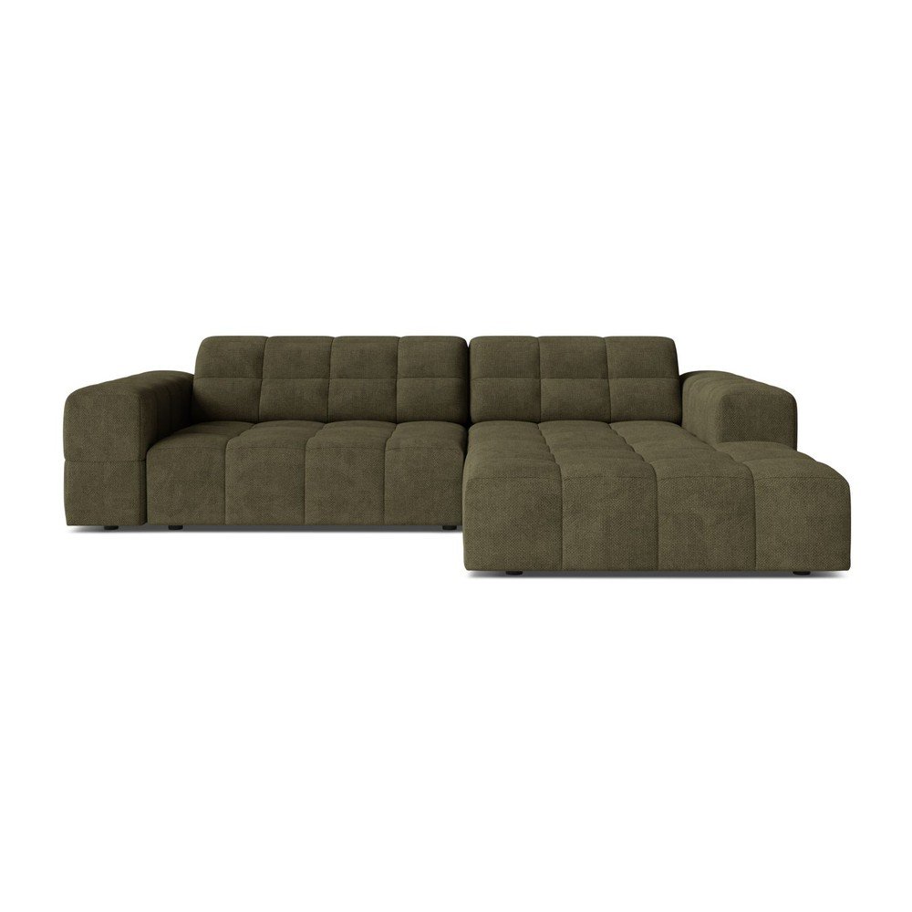 Khaki zsenília sarokkanapé (jobb oldali-heverő résszel) Chicago – Cosmopolitan Design