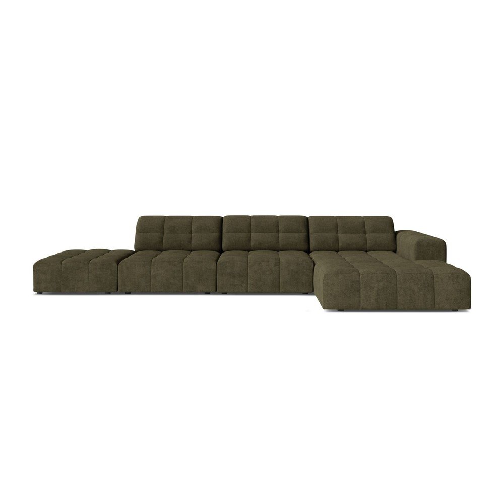 Khaki zsenília sarokkanapé (jobb oldali-heverő résszel) Chicago – Cosmopolitan Design