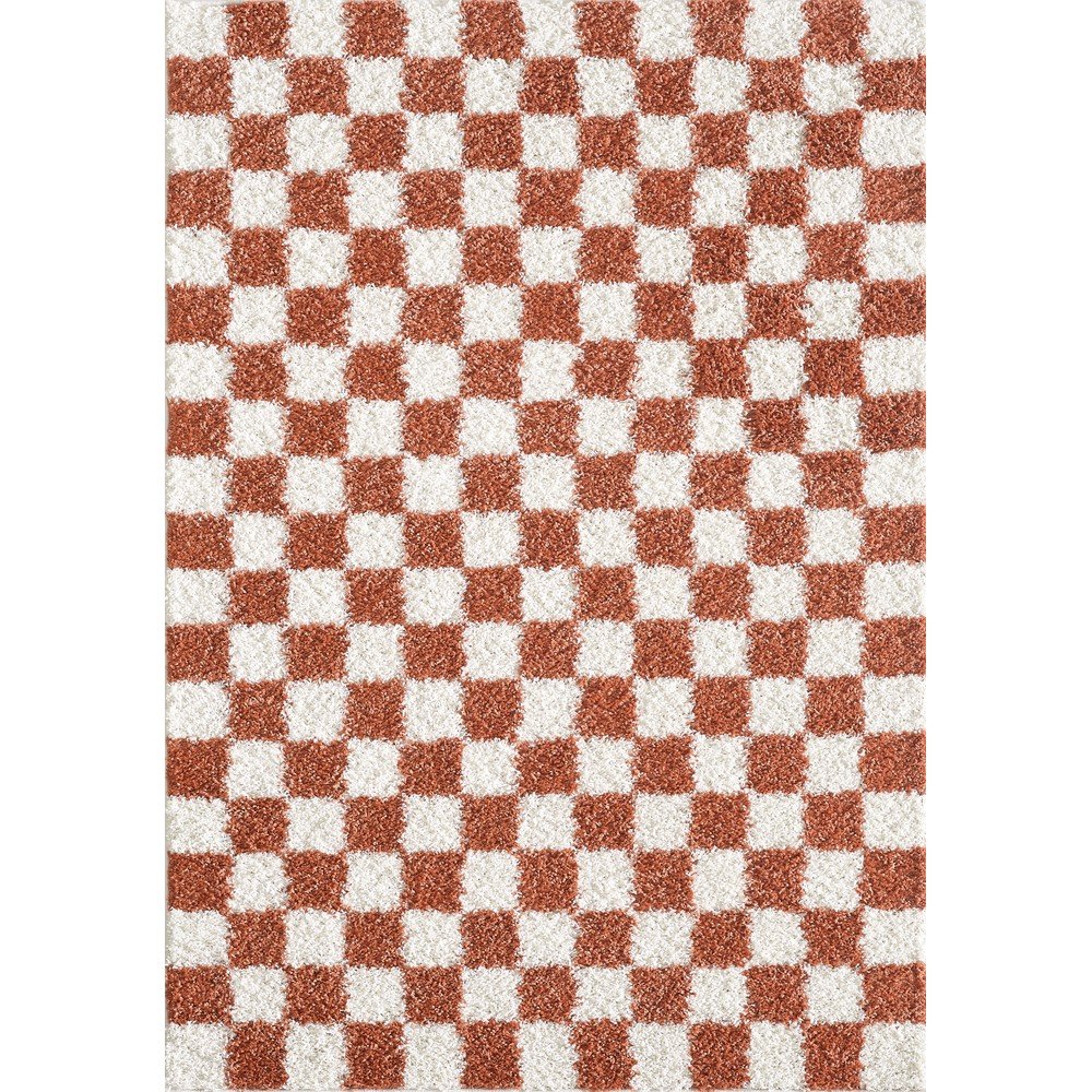Krémszínű-terrakotta színű szőnyeg 80x150 cm Grida – ESTE