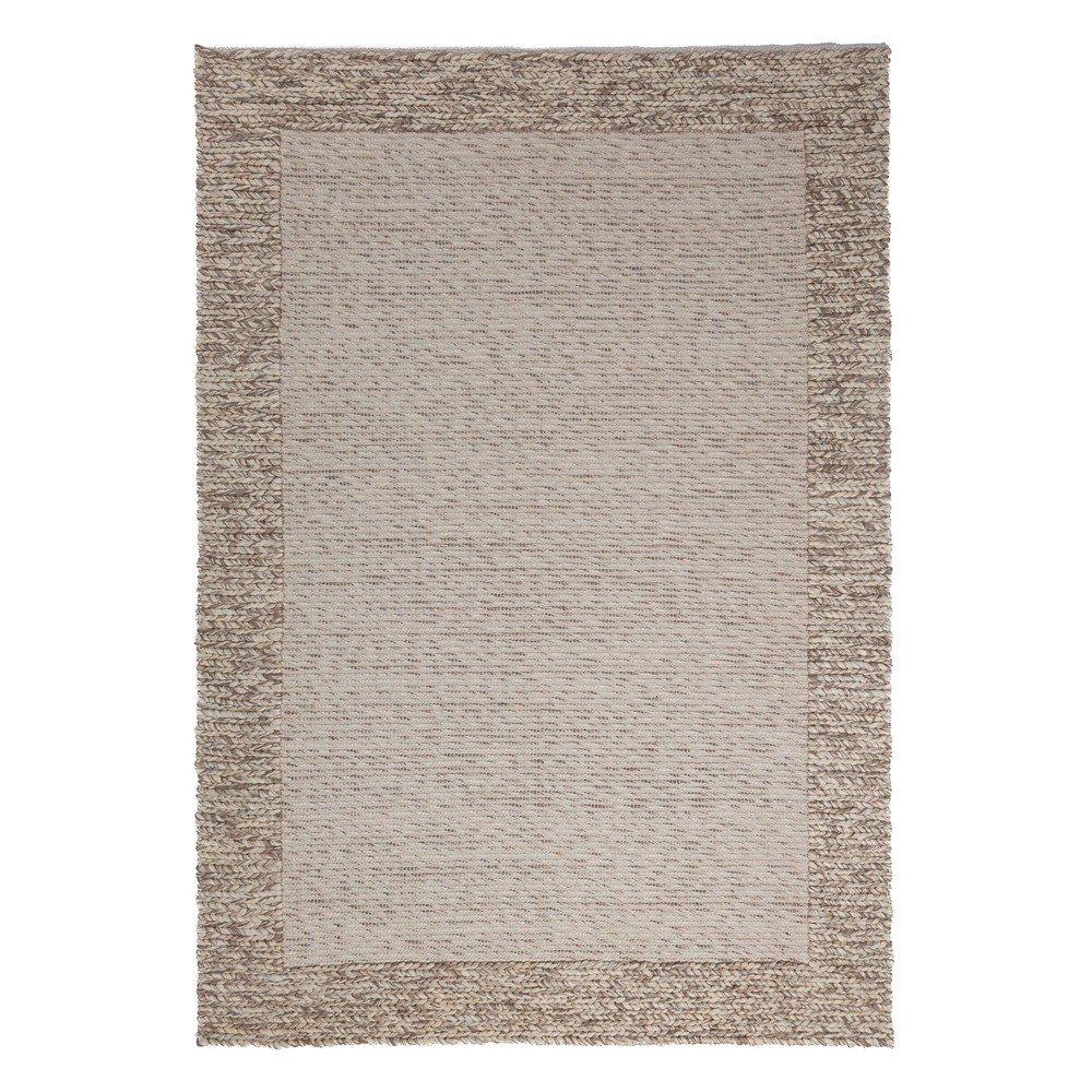 Natúr színű kézi szövésű gyapjúkeverék szőnyeg 200x290 cm Rue – Flair Rugs
