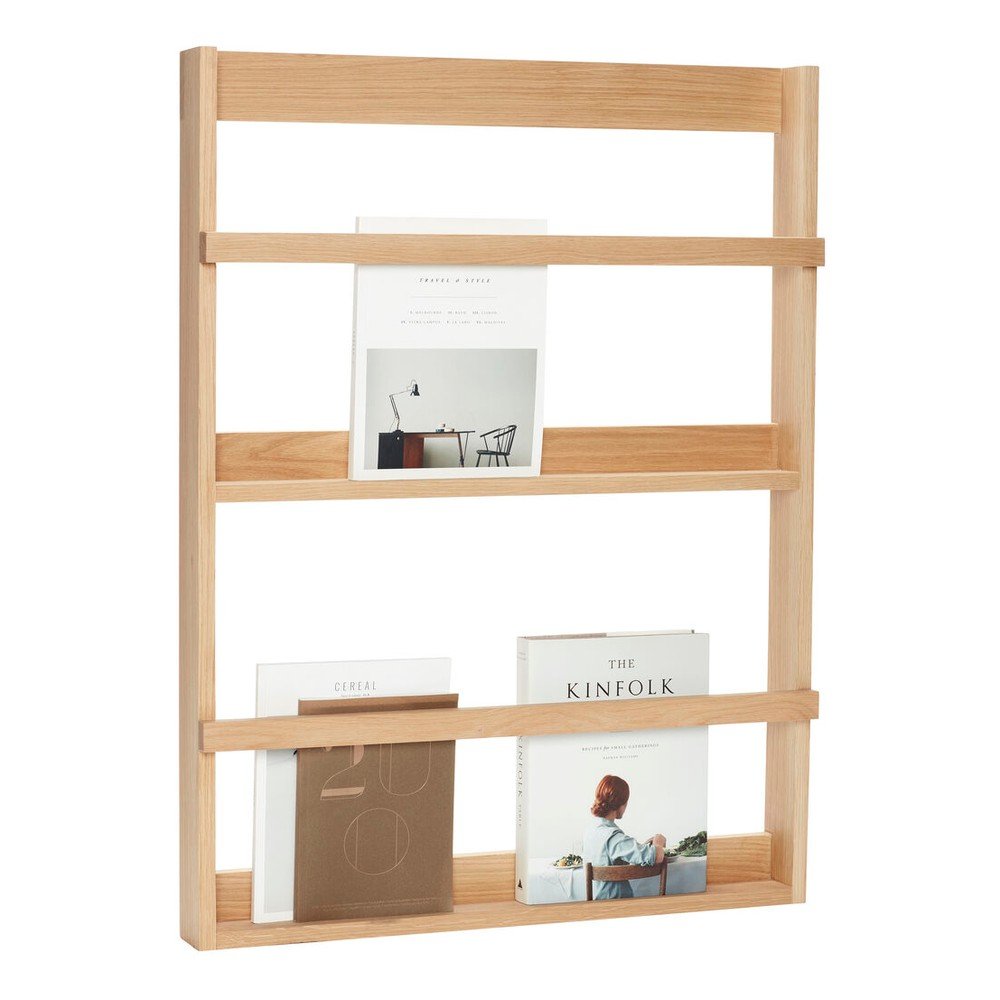 Natúr színű többszintes-képekhez tölgyfa fali polc 74 cm Display – Hübsch