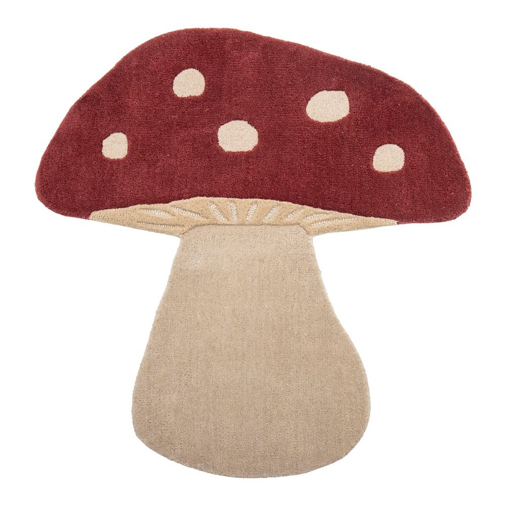 Piros gyapjú gyerek szőnyeg 85x90 cm Mushroom – Bloomingville Mini