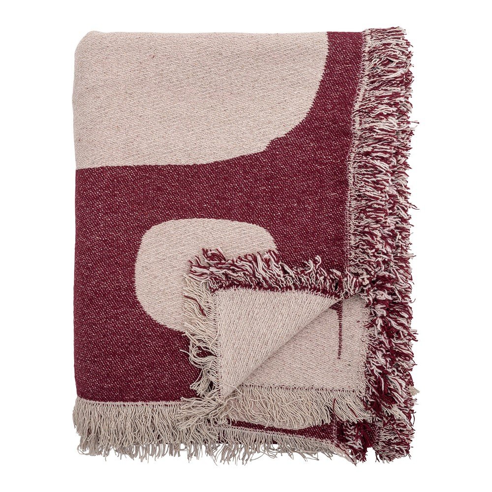 Piros pamutkeverék takaró 130x160 cm Olica – Bloomingville