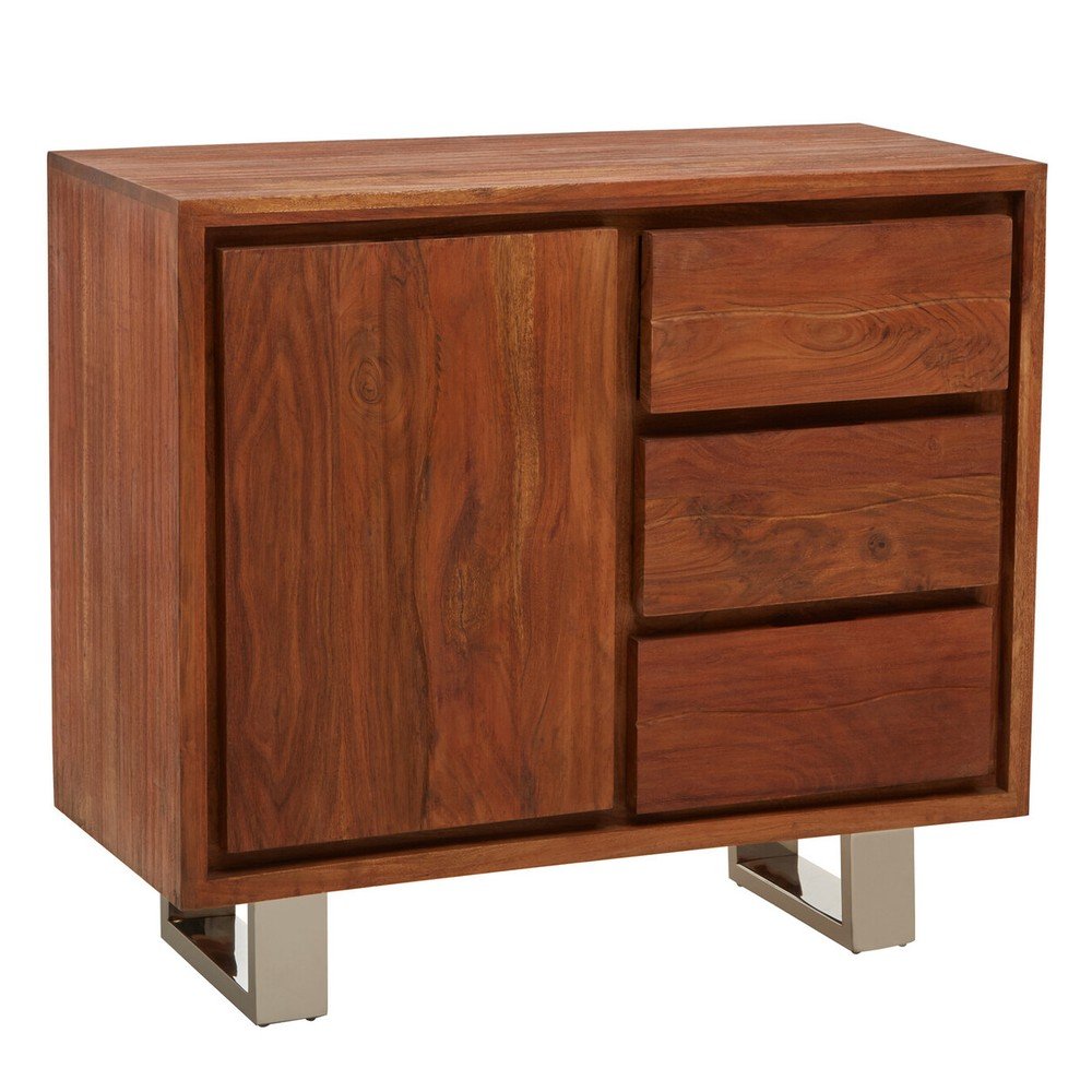 Sötét natúr színű akácfa komód 92x82x40 cm Simla – Premier Housewares