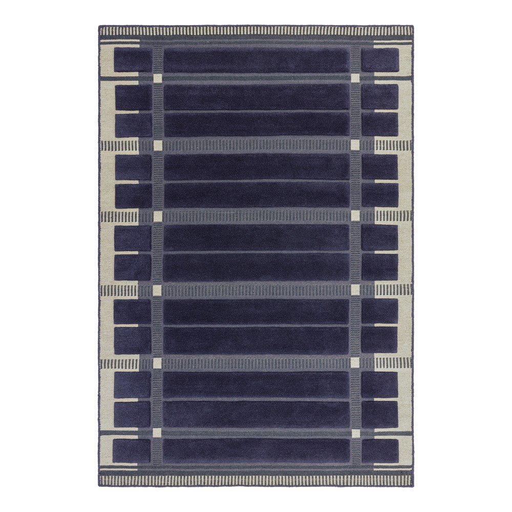 Sötétkék-bézs kézi szövésű gyapjú szőnyeg 160x230 cm – Asiatic Carpets