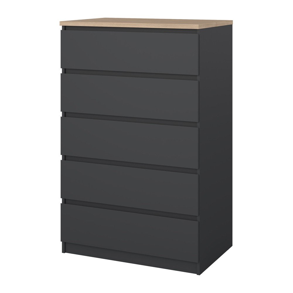 Sötétszürke komód 77x121x50 cm Naia – Tvilum