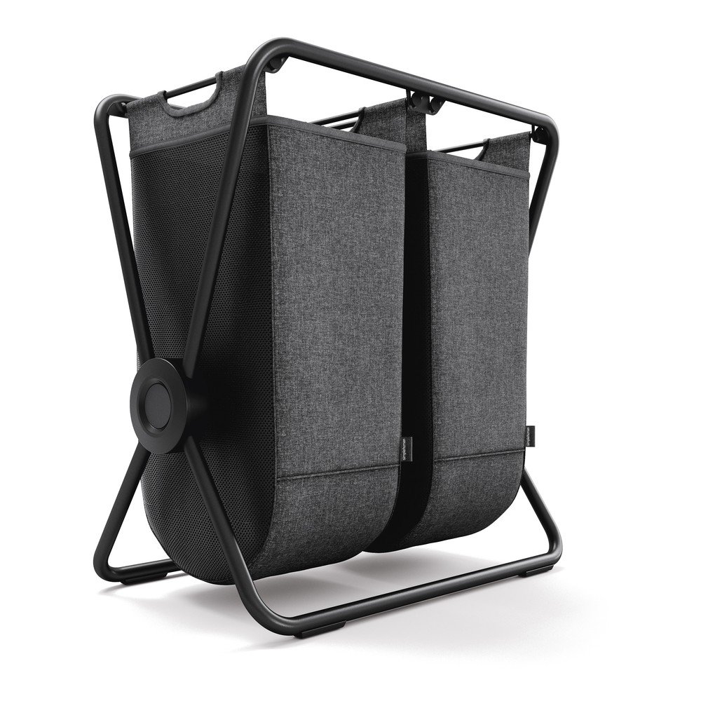 Sötétszürke textil összecsukható szennyeskosár 200 l – simplehuman