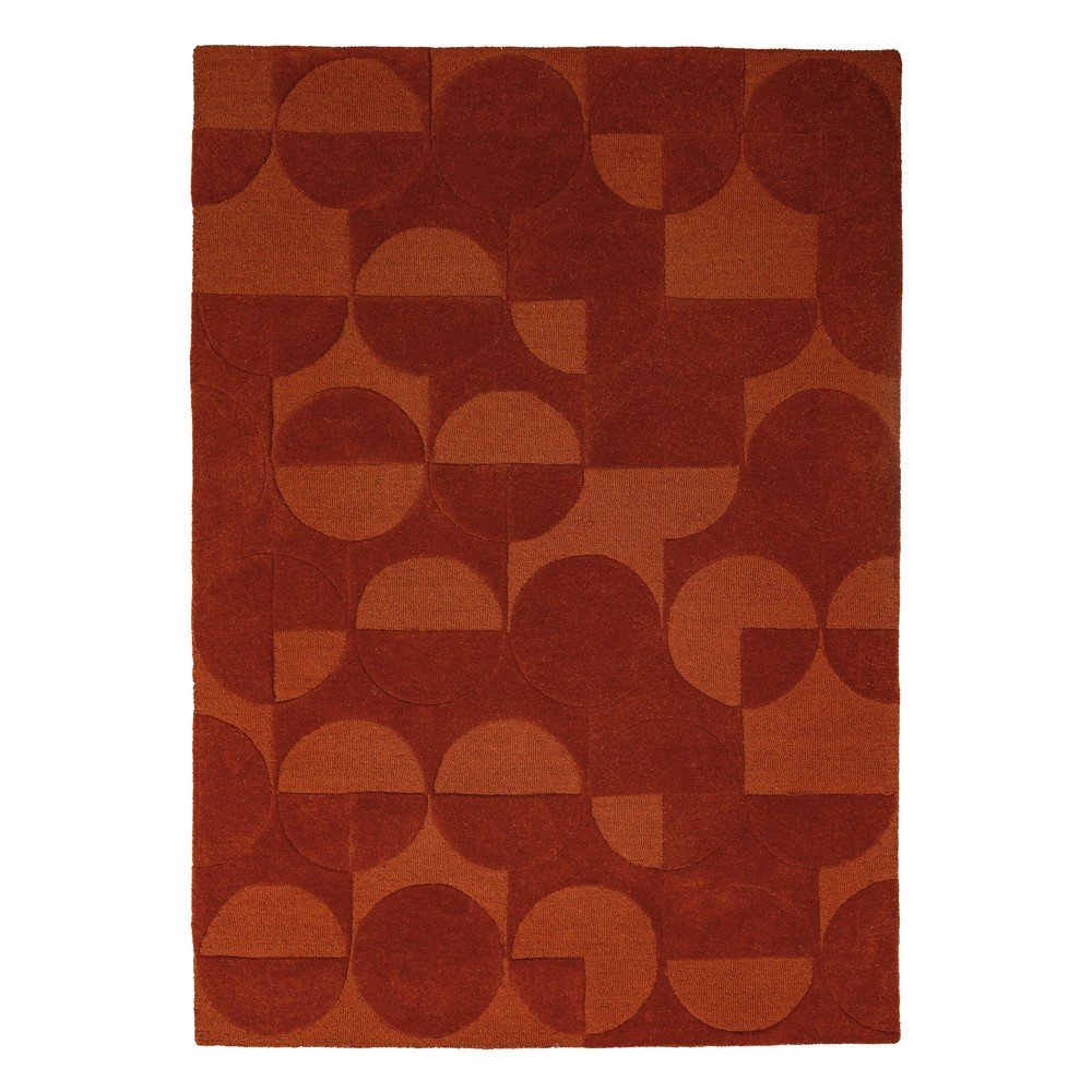 Terrakotta színű kézi szövésű gyapjú szőnyeg 200x290 cm Gigi – Flair Rugs