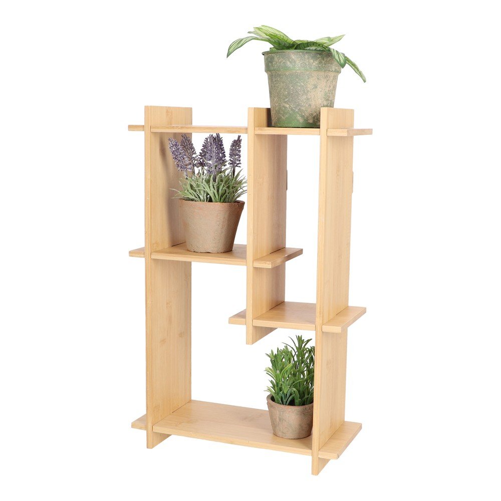 Világos natúr színű többszintes bambusz fali polc 35 cm – Esschert Design