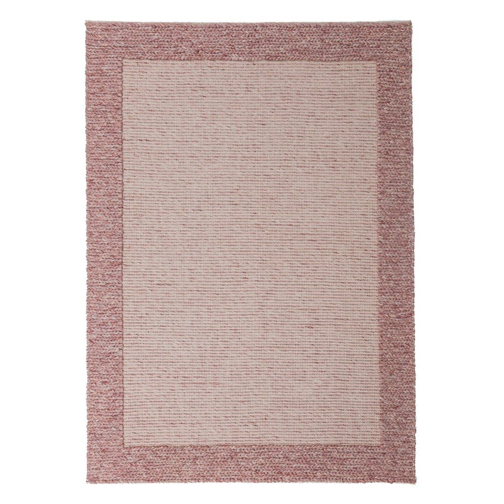 Világos rózsaszín kézi szövésű gyapjúkeverék szőnyeg 120x170 cm Rue – Flair Rugs