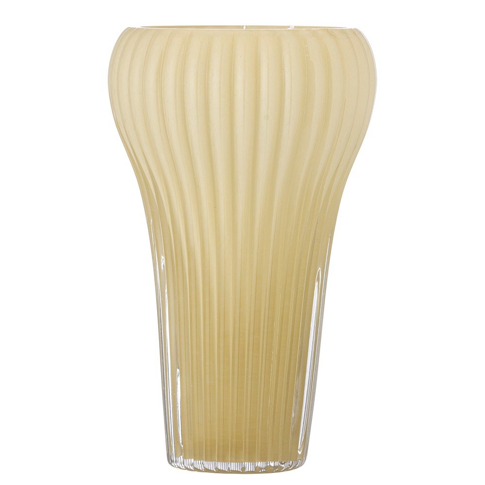 Világossárga üveg kézzel készített váza (magasság 28 cm) Averie – Bloomingville