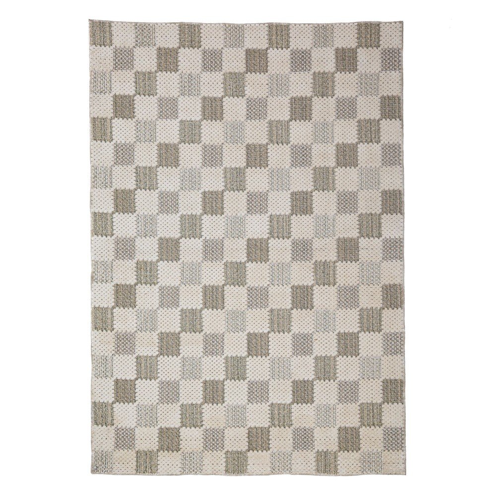 Zöld mosható pamutkeverék szőnyeg 155x230 cm Muted Checkerboard – Flair Rugs
