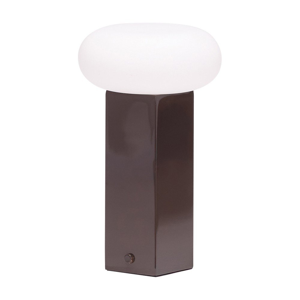 Barna fém LED dimmelhető asztali lámpa üveg búrával (magasság 20 cm) Low – Hübsch