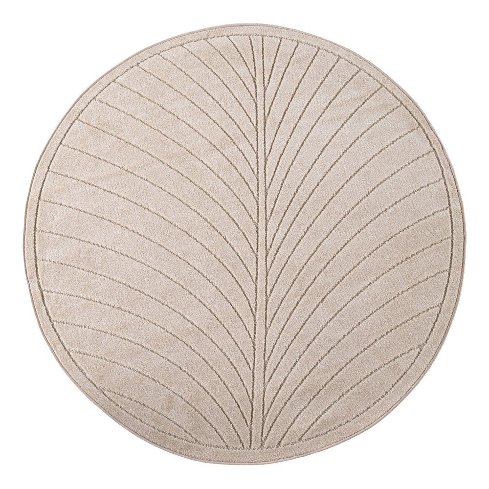 Bézs kerek kültéri-beltéri szőnyeg ø 80 cm Nova 1204 – Ayyildiz Carpets