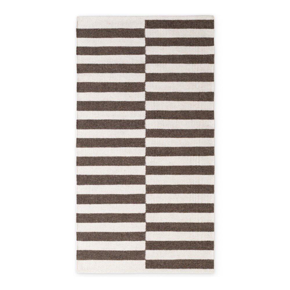 Fehér-barna kétoldalas-kézi szövésű gyapjú szőnyeg 80x150 cm Vika – Hanse Home