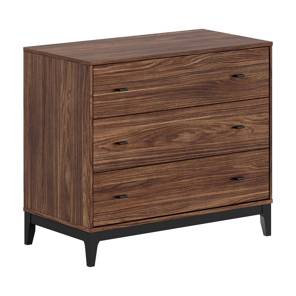 Sötét natúr színű komód diófa dekorral 100x89x55 cm Ilyas – Vipack