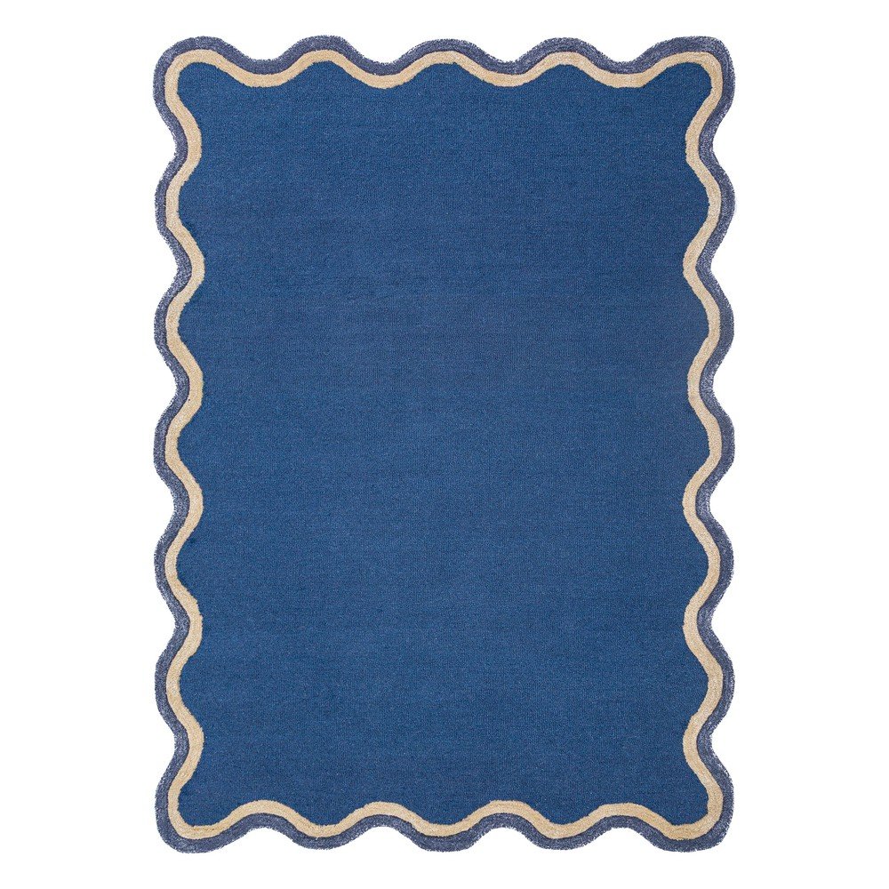 Sötétkék kézi szövésű gyapjúkeverék szőnyeg 200x290 cm Rivo Wool – Flair Rugs