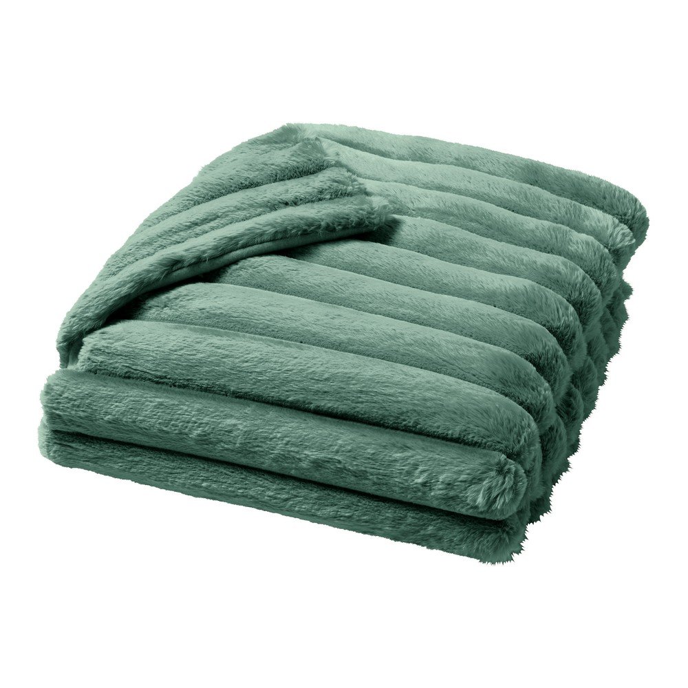 Zöld mikroplüss takaró 180x220 cm Boudoir – douceur d'intérieur